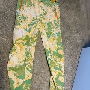 Pit Viper Green and Tan Marble Print Pants